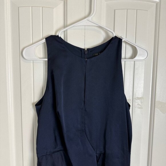 Ted Baker London Navy Blue Long Midi Dress Women’s Size 1 - Picture 9 of 15